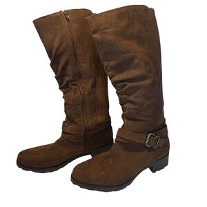 White Mountain Women's Dayna Faux Suede Wide Calf Knee-High Boots